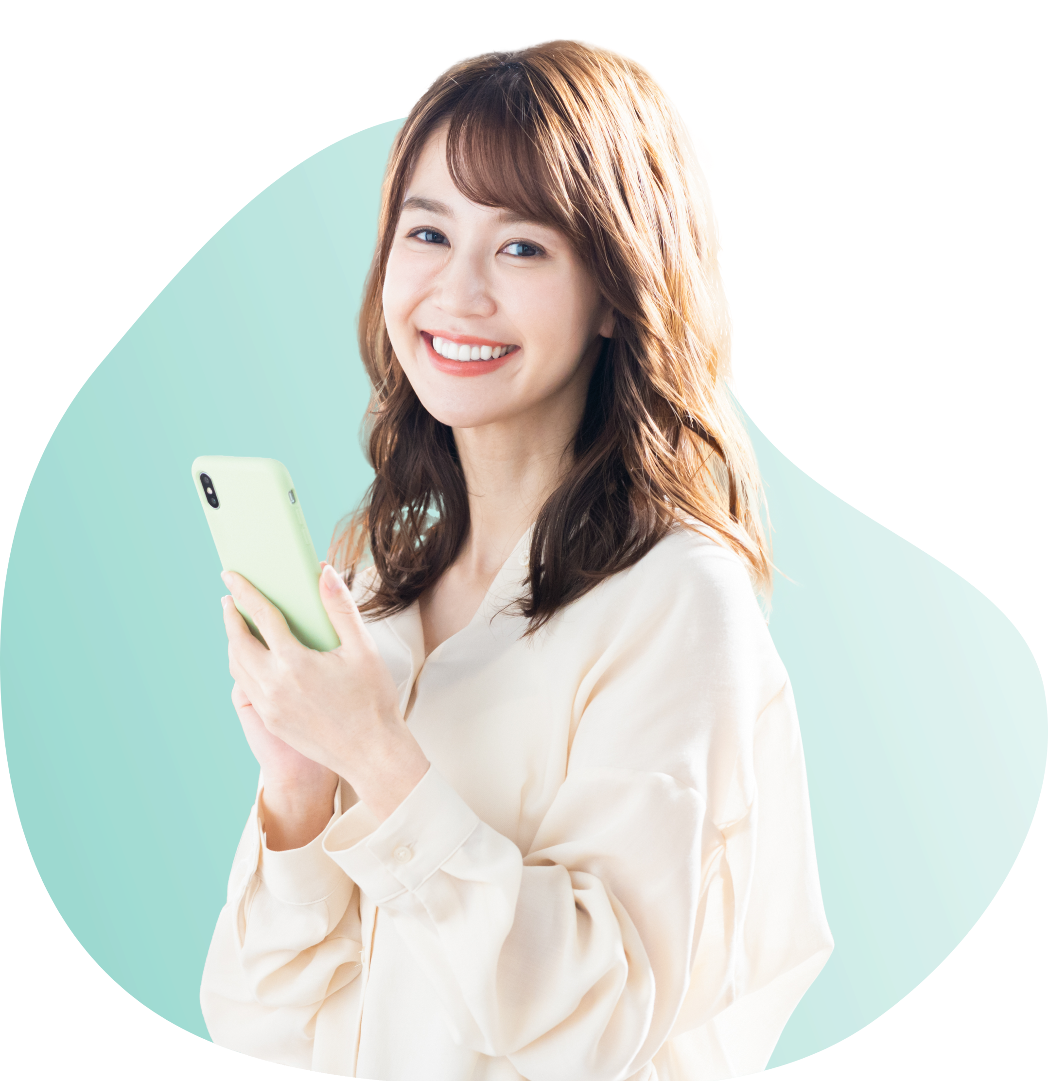 笑容燦爛的主視覺女模特兒,透露出使用 AFTEE先享後付 購物的愉悅心情